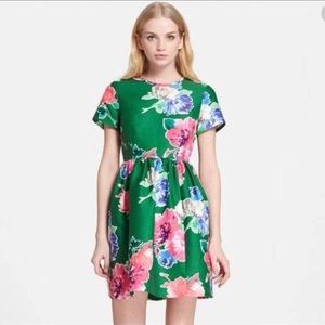 Kate Spade Green Floral Dress Sz 2